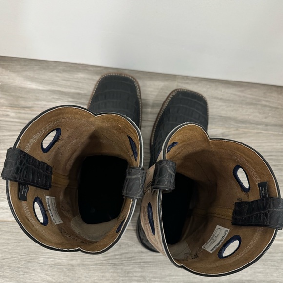 Men’s Double H Caiman Chocolate Boots - Picture 8 of 10